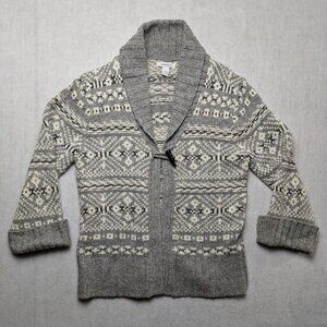 Dressbarn Cardigan Sweater Womens Size L Cable Knit Shawl Collar Boho